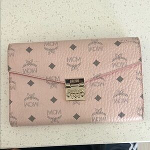 MCM Pink Leather Clutch